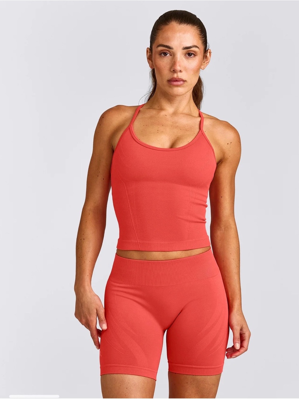 Oner active ENHANCELIFT™ SEAMLESS STRAPPY RACER TANK TOP WITH BUILT IN BRA SHELF